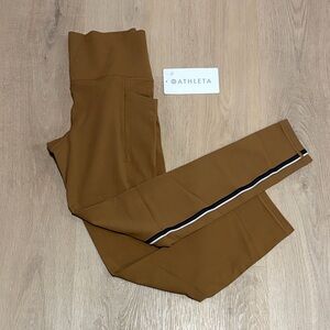 NWT Athleta Brown Salutation Stash High Rise Tipped Legging Size Small